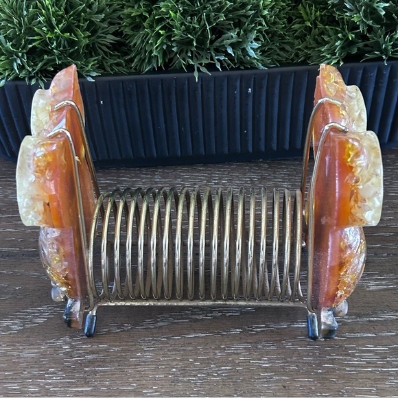 Mid Century Lucite Owl Coil Spring Letter Holder 1970's - Picture 6 of 9